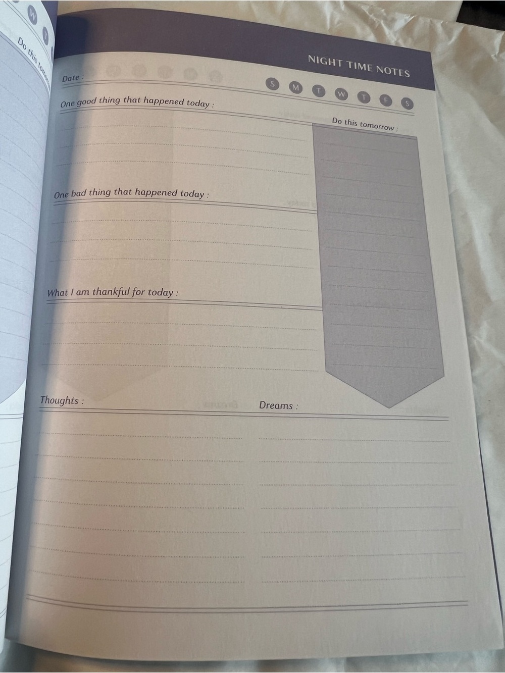 Galaxy Cover Notebook with Gold Lettering - 'Nightly Notes' - Picture 2 of 2